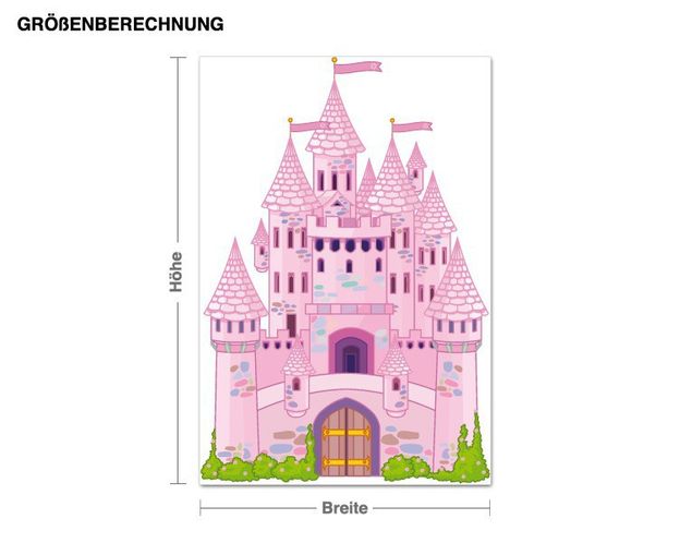 Wallstickers prinzessin Pink Fairytale Castle