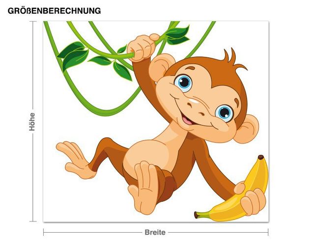 Wallstickers jungle Monkey on a Swing