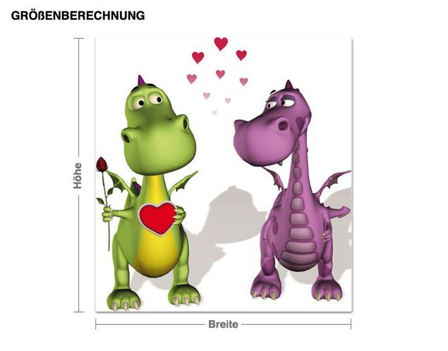 Wallstickers drager Dragons in Love