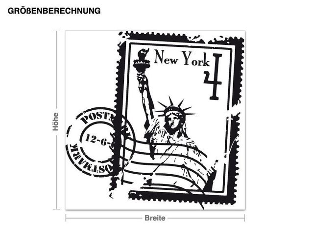 Wallstickers New York Stamp New York