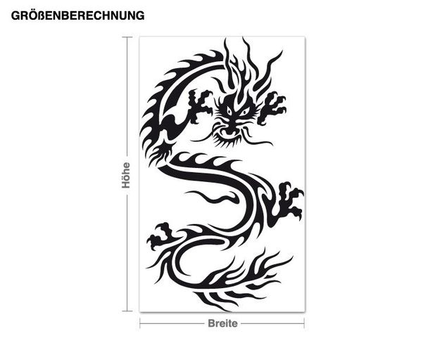 Wallstickers drager Dragon Tribal