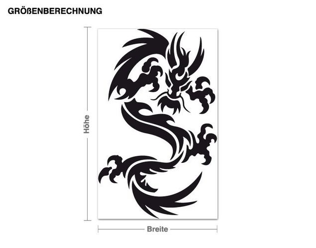 Wallstickers drager Dragon ornament