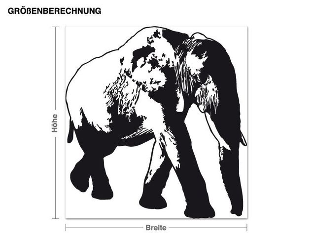 Wallstickers elefanter Elephant Profile