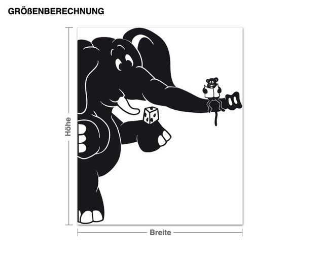 Wallstickers elefanter Elephant with mouse