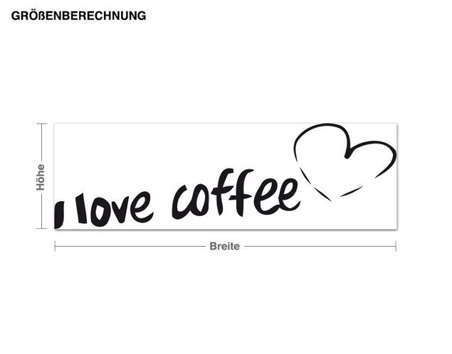 Wallstickers kaffe I love coffee with Heart