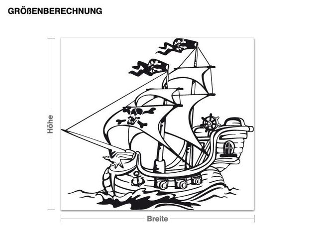 Wallstickers pirater Pirate Ship on the High Seas