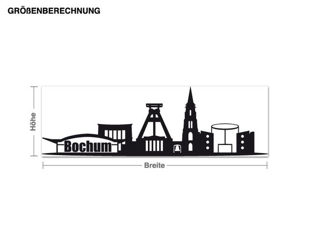 Wallstickers metropolises Skyline Bochum