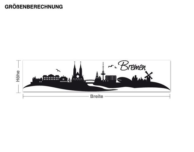 Wallstickers metropolises Bremen Skyline with Lettering