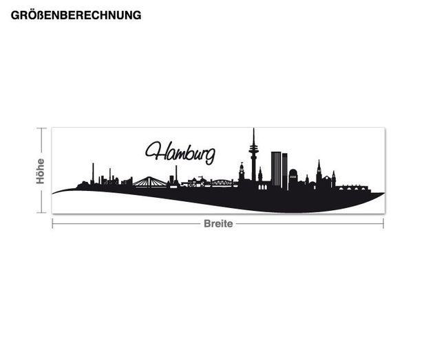 Wallstickers Tyskland Skyline Hamburg