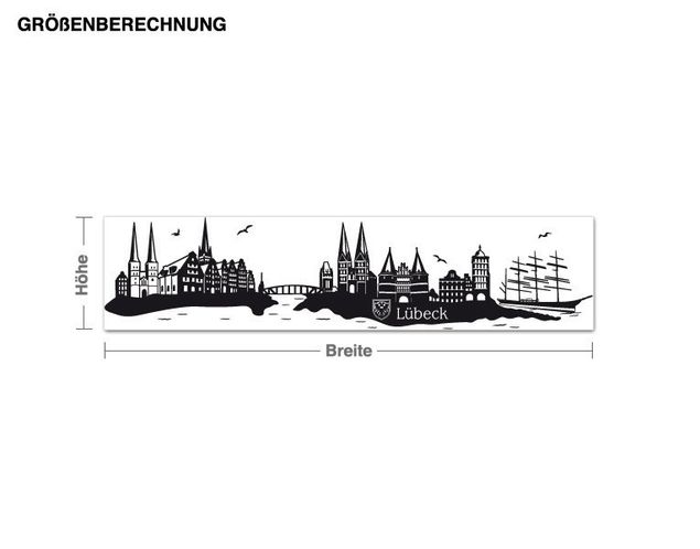 Wallstickers metropolises Skyline Lübeck
