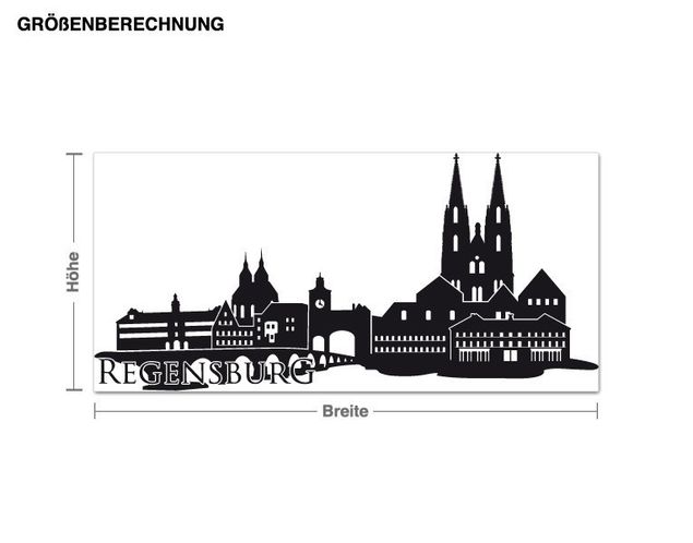 Wallstickers metropolises Skyline Regensburg
