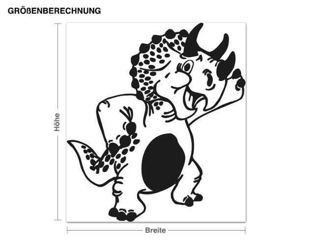 Wallstickers dinosaurier Friendly Triceratops