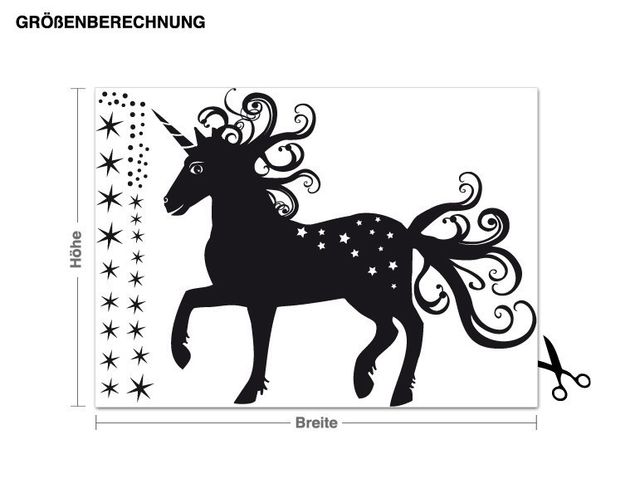 Børneværelse deco Magical unicorn with stars