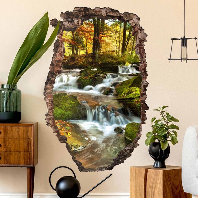 Wallstickers Waterfall Forest In The Fall