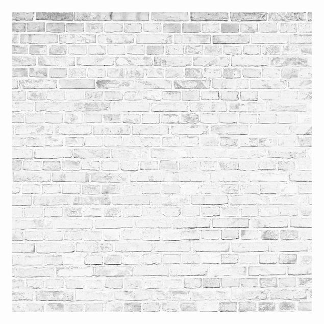 Hvid tapet White Brick Wall