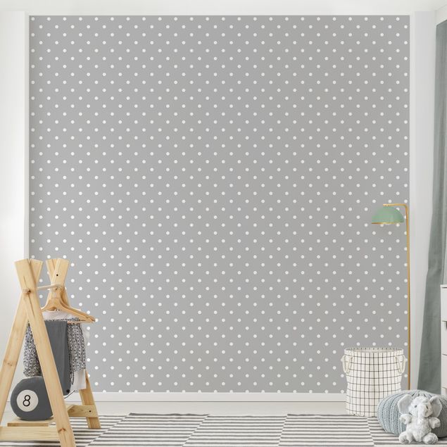 Tapet point White Dots On Grey