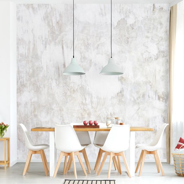 Tapet industriel White Shabby Concrete Wall Painted