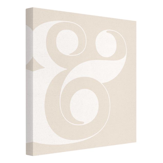 Leinwandbild Natur - Weißes Zeichen - Antiqua Letter & - Quadrat 1:1