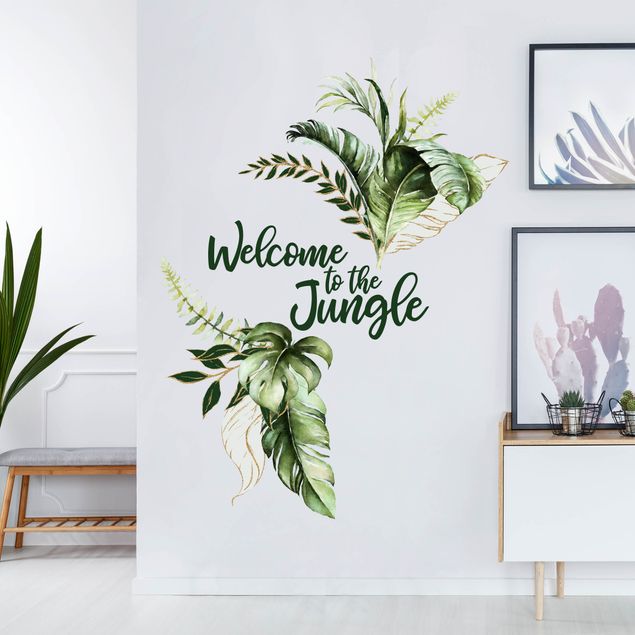 Wallstickers Welcome to the Jungle - Leaves Watercolor