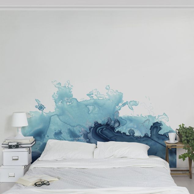 Tapet Wave Watercolour Blue l
