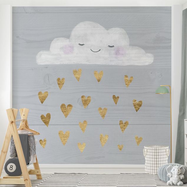 Tapet himmel Cloud With Golden Hearts