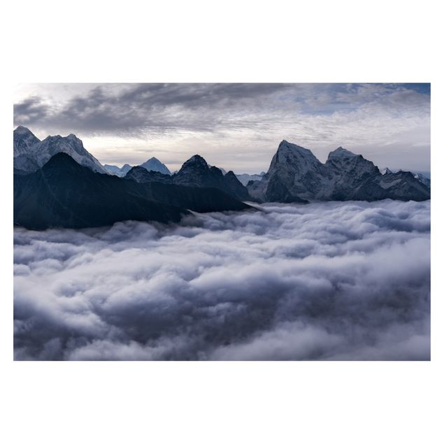 Fototapet blå Sea Of ​​Clouds In The Himalayas