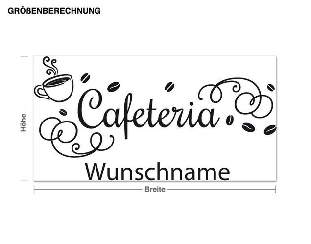 Wallstickers kaffe Customised name Cafeteria