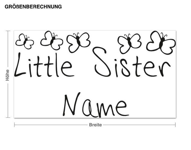 Børneværelse deco Customised text Little Sister