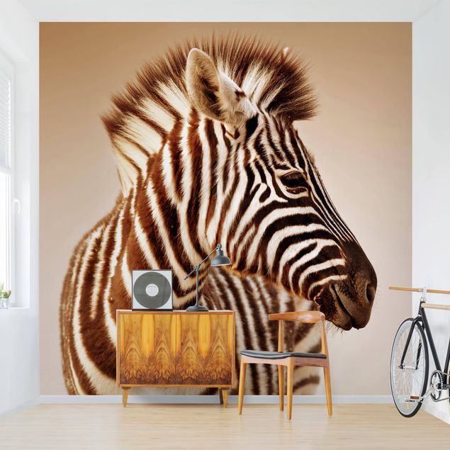 Moderne tapet Zebra Baby Portrait