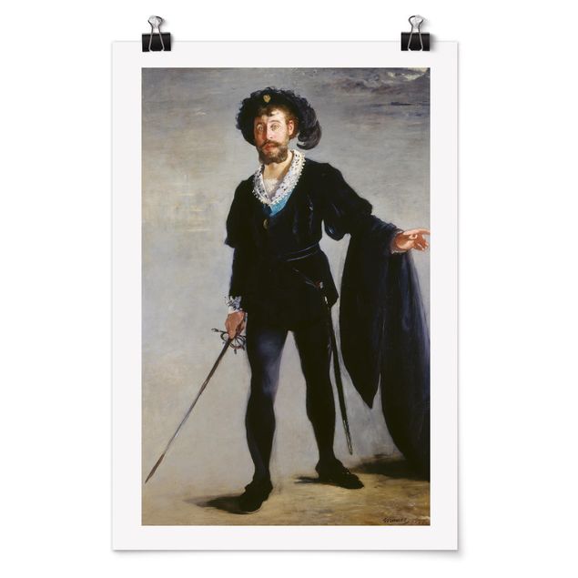 Plakater kunsttryk Edouard Manet - Jean-Baptiste Faure in the Role of Hamlet
