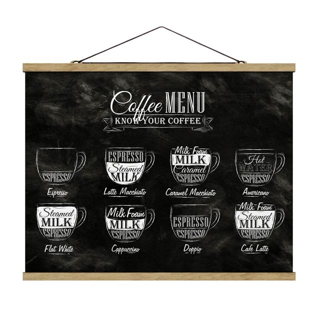 Billeder moderne Coffee Varieties Chalkboard