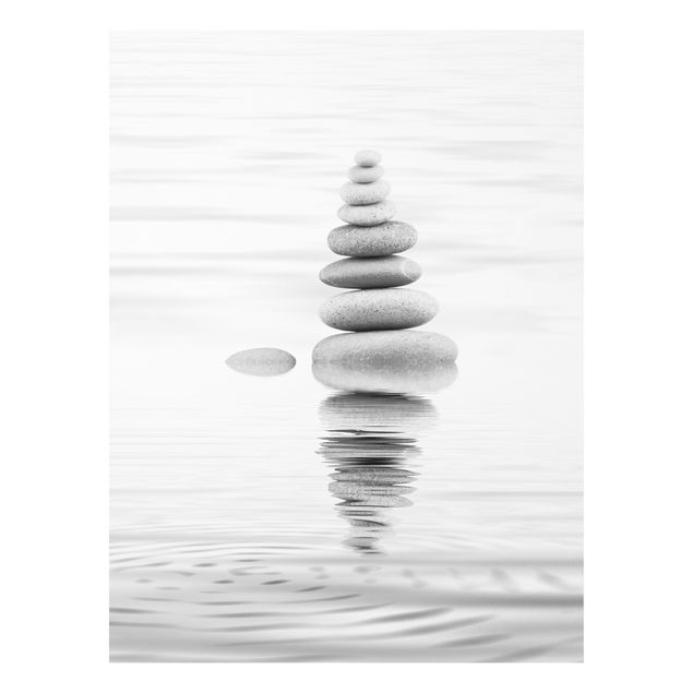 Billeder kunsttryk Stone Tower In Water Black And White