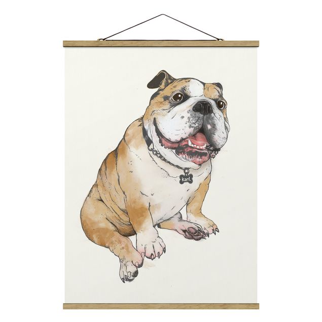 Billeder moderne Illustration Dog Bulldog Painting