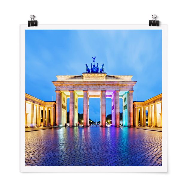 Plakater arkitektur og skyline Illuminated Brandenburg Gate