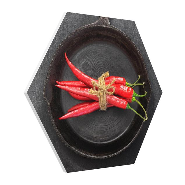 Billeder moderne Red Chili Bundles In Pan On Slate