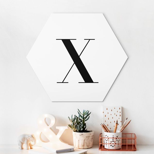 køkken dekorationer Letter Serif White X