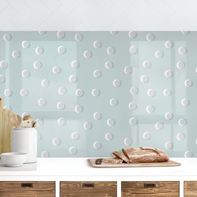 køkken dekorationer Pattern With Dots And Circles On Bluish Grey II