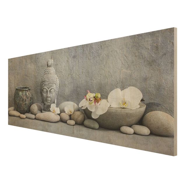 Billeder Zen Buddha With White Orchids