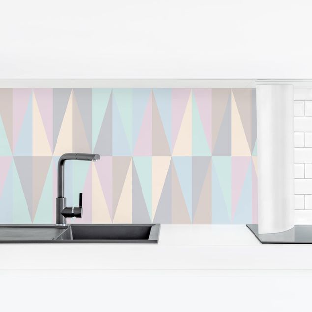 Stænkplade køkken Triangles In Pastel Colours