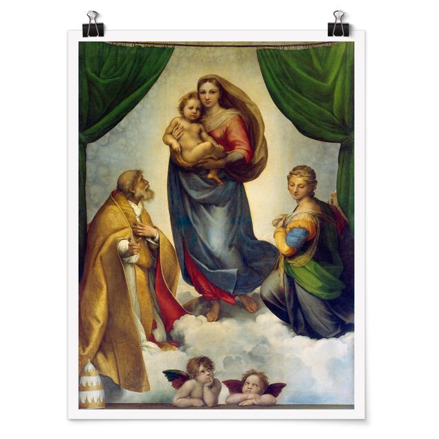 Plakater kunsttryk Raffael - The Sistine Madonna