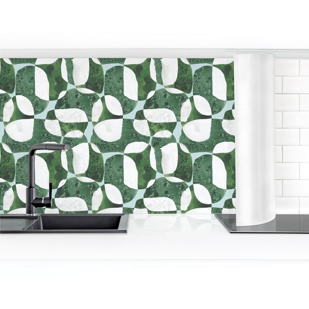 Køkken stænkplade Living Stones Pattern In Green II