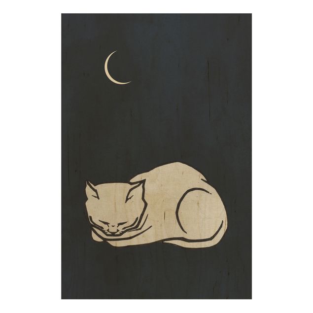 Billeder Kubistika Sleeping Cat Illustration