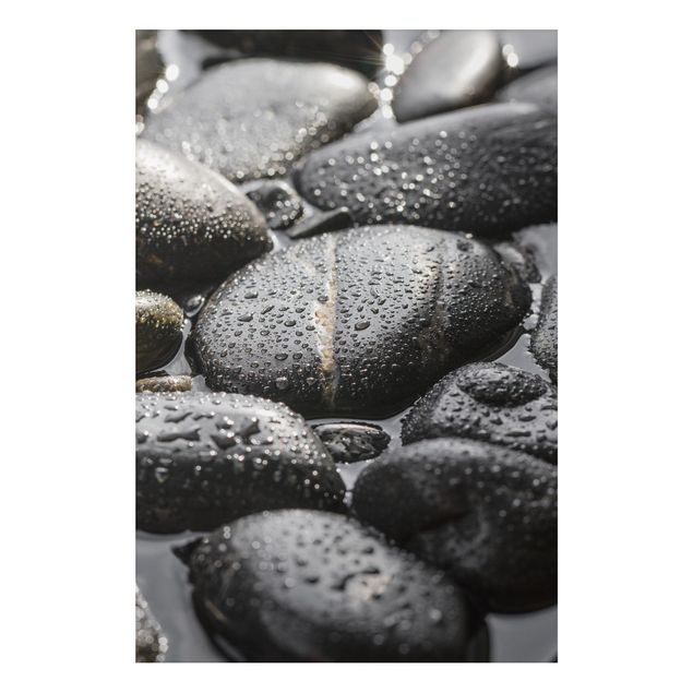 Billeder kunsttryk Black Stones In Water