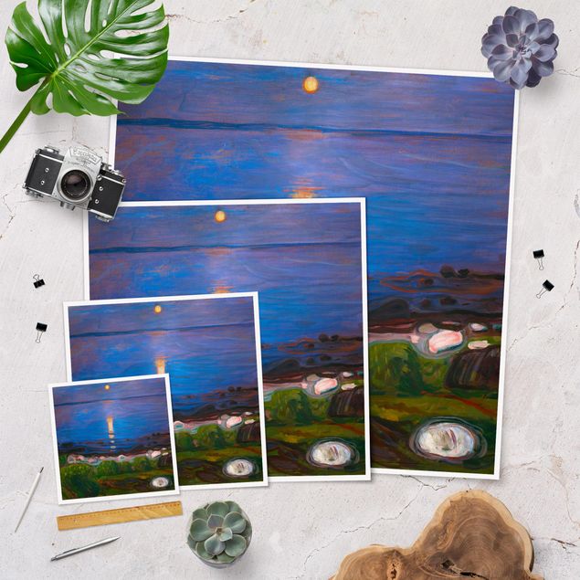 Billeder hav Edvard Munch - Summer Night By The Beach