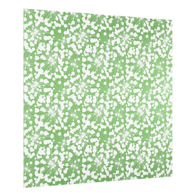 Stænkplader glas Natural Pattern Dandelion With Dots In Front Of Green