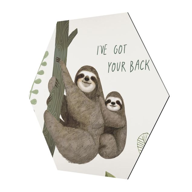 Sekskantede billeder Sloth Sayings - Back