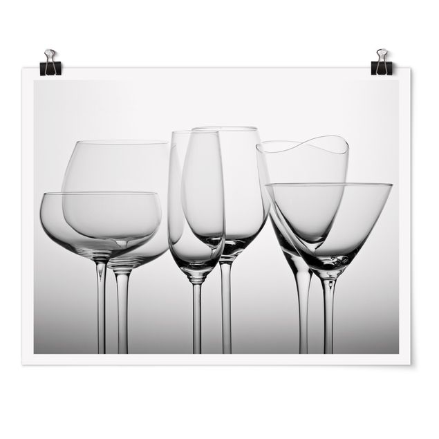Billeder kunsttryk Fine Glassware Black And White