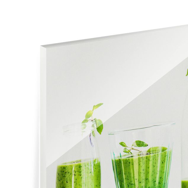 Spritzschutz Glas - Grüne Smoothie Kollektion - Querformat - 2:1