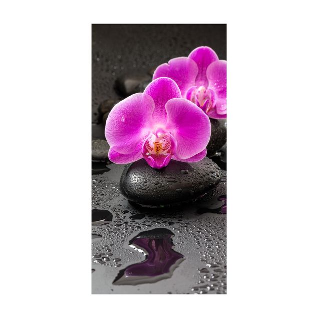 Spirituelle tæpper Pink Orchid Flower On Stones With Drops