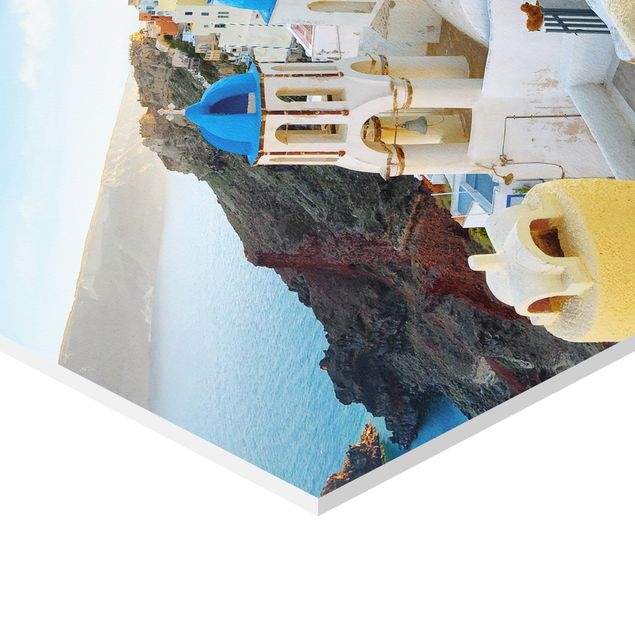 Sekskantede billeder Santorini
